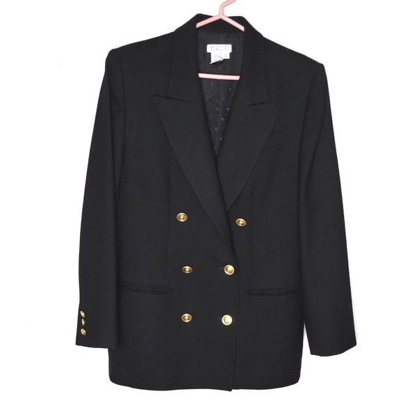 Talbots Jackets & Blazers - Talbots Black Double Breasted Wool Blazer size 8 Gold Buttons